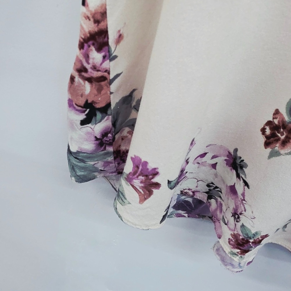 Jennie & Marlis Floral Bell Sleeve Blouse Ivory‎ Purple Lace Trim 1X Boho Fairy - Picture 6 of 14